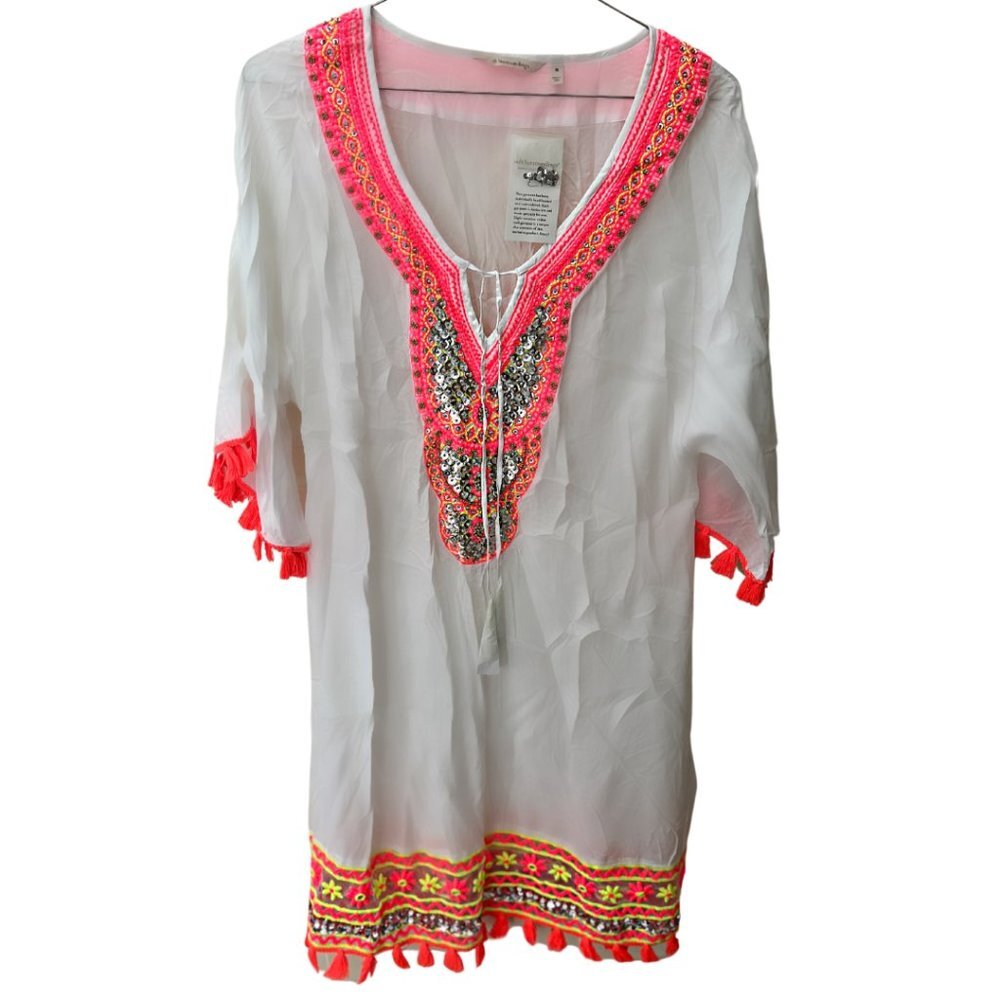 Soft Surroundings, beach, embellished, boho, coverup